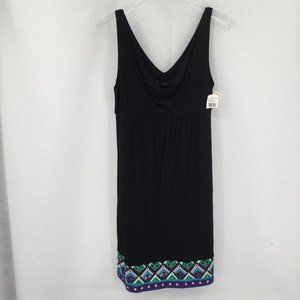 DVF Banded Fran black tank cowl dress silk new 10